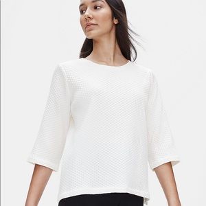 EILEEN FISHER -TENCEL&ORGANIC COTTON HONEYCOMB TOP